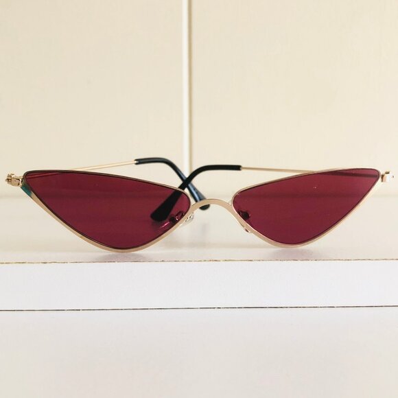 Slim Chrome Cateye Sunglasses - Picture 3 of 10